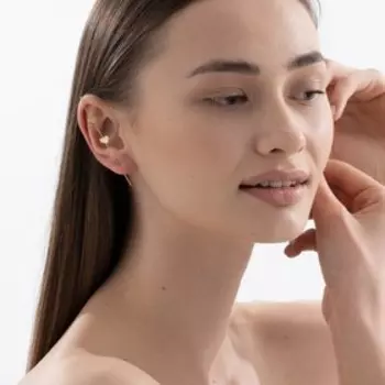 Серьга "Каффа" сердечки, цвет золото