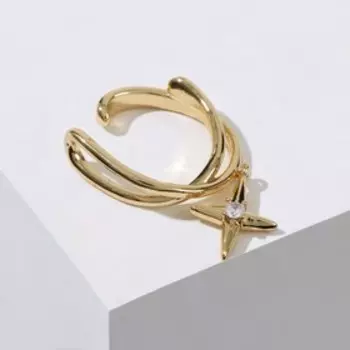 Серьга "Каффа" сияние, цвет белый в золоте