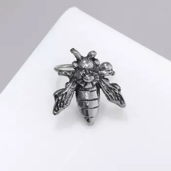 Серьга "Кафф" светлячок, цвет чернёное серебро