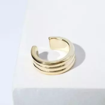 Серьга "Кафф" три круга, цвет золото