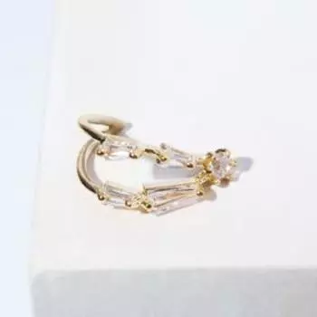 Серьга "Каффа" виктори, цвет белый в золоте