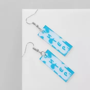 Серьги акриловые «Читер», цвет голубой