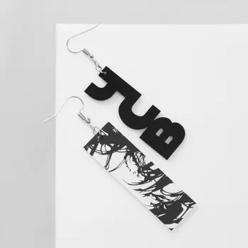 Серьги акриловые «ЧСВ», цвет чёрный