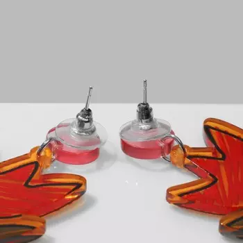 Серьги акриловые «Цветы» тюльпаны, цветные в серебре