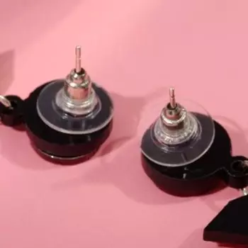 Серьги акрил "Конфеты" большие, цвет красно-розовый