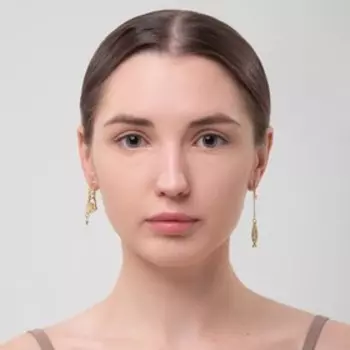 Серьги с эмалью «Ночь» кот и рыбка, цветные в золоте