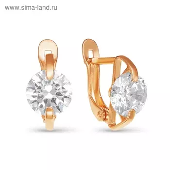 Серьги "Амели", позолота, цвет белый