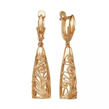 Серьги "Армада" треугольник, позолота