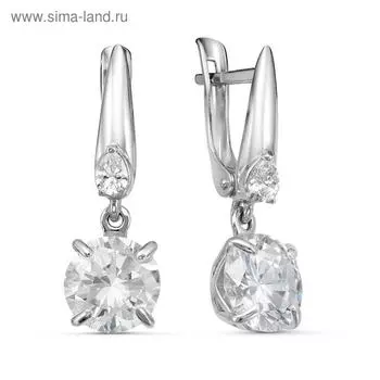 Серьги "Ассоль", посеребрение, цвет белый