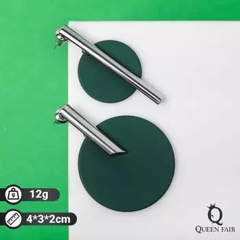 Серьги ассорти «Арт» линии, цвет зелёный в серебре