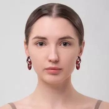 Серьги ассорти «Бесконечность» переплетение, цвет красный
