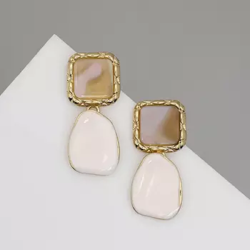 Серьги ассорти «Геометрия» соединение фигур, цвет золото