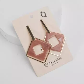 Серьги ассорти «Иллюзия», цвет пудровый в золоте