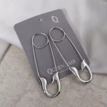 Серьги булавки «Модерн», цвет серебро