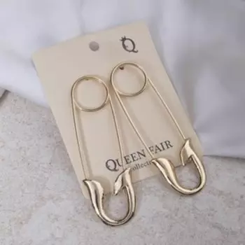 Серьги булавки «Модерн», цвет золото