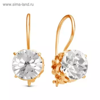 Серьги "Цветок" маргаритка, розовое золочение