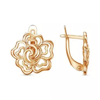 Серьги «Цветок», позолота