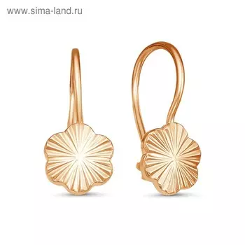 Серьги детские "Цветок" гвоздичка, позолота