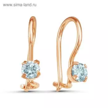 Серьги детские «Крошка», розовое золочение, цвет голубой