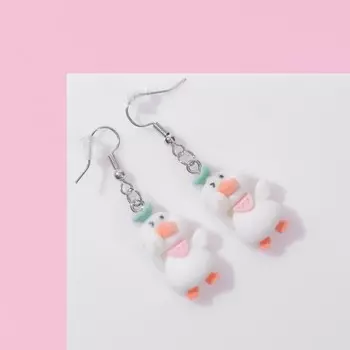 Серьги детские Выбражулька «Гусь», цветные