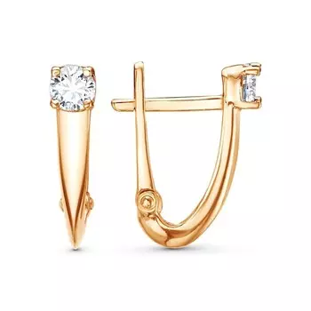 Серьги "Факел" розовое золочение, цвет белый