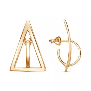 Серьги "Геометрия", розовое золочение