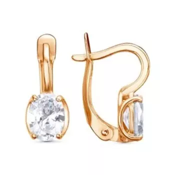 Серьги «Грация», розовое золочение, цвет белый