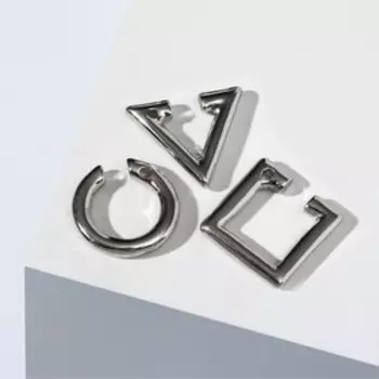 Серьги каффа "Игра" цвет серебро