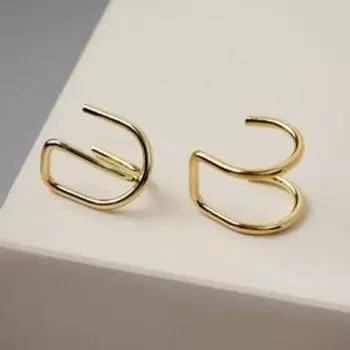 Серьги "Каффы" пустые фигуры, цвет золото