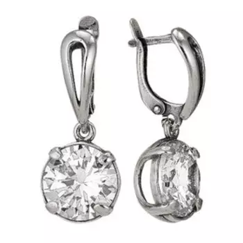 Серьги "Классика" гламур, посеребрение с оксидированием