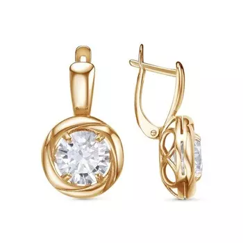 Серьги «Классика» круг, позолота, цвет белый