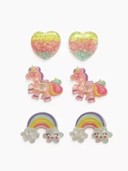 Серьги-клипсы детские на магните Выбражулька «Ассорти», 3 пары