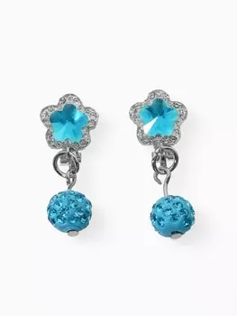 Серьги-клипсы детские «Выбражулька» шамбала с звездой кристалл, голубые