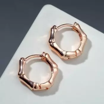 Серьги-кольца "Бамбук" объём, цвет золото, d=1,5