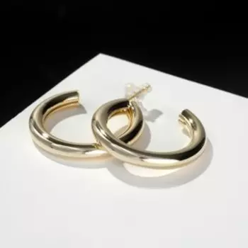 Серьги-кольца "Каньон" труба, d=2,5, цвет золото