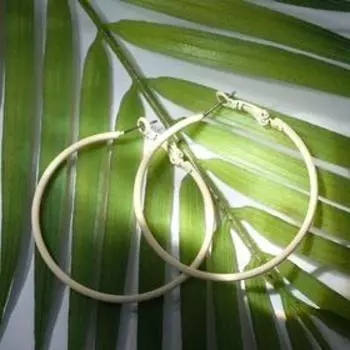 Серьги-кольца "Классик" тонкая линия, цвет бежевый, d= 5 см