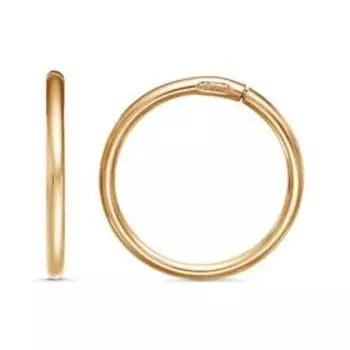 Серьги кольца «Малые», d=1.6 см, розовое золочение