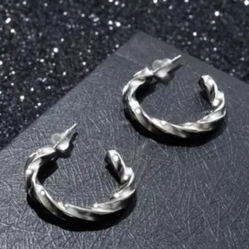 Серьги-кольца «Рассвет» солнце, d=2,8 см, цвет серебро