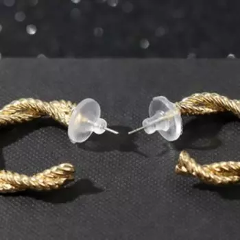 Серьги-кольца "Сплетение" богема, цвет золото