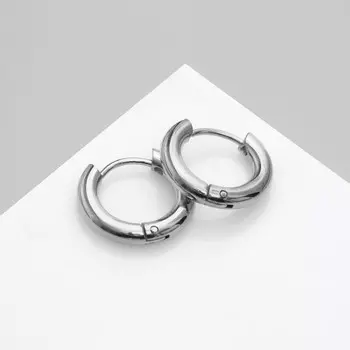 Серьги кольца QF, сталь, d=1.3 см, цвет серебро