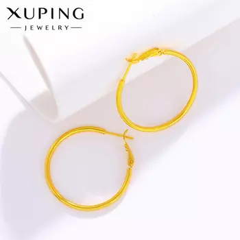Серьги-кольца XUPING «Классика», d=5.5 см, цвет золото
