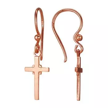Серьги «Крестики», розовое золочение