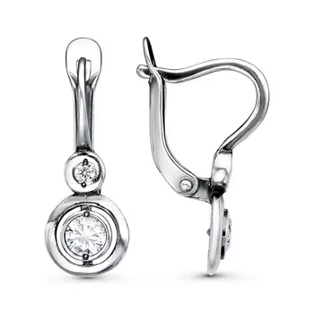 Серьги «Лаконичность», посеребрение с оксидированием, цвет белый