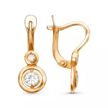 Серьги "Лаконичность", розовое золочение, цвет белый