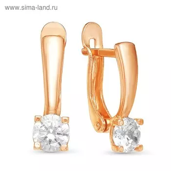 Серьги "Леденец", розовое золочение, цвет белый