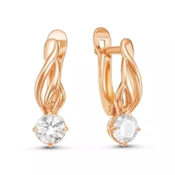 Серьги "Лилу", позолота, цвет белый