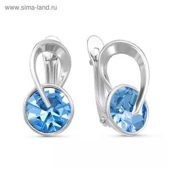 Серьги "Марс", посеребрение, цвет голубой