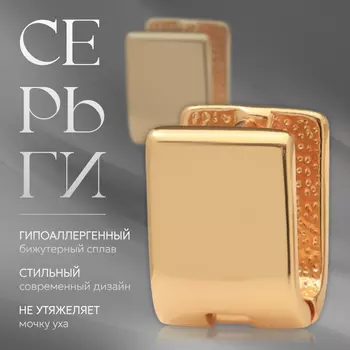 Серьги металл «Аккорд» гладкие, цвет золото