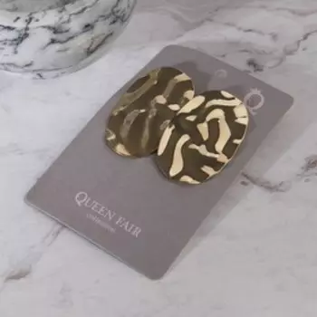 Серьги металл «Атмосфера» галька, цвет золото