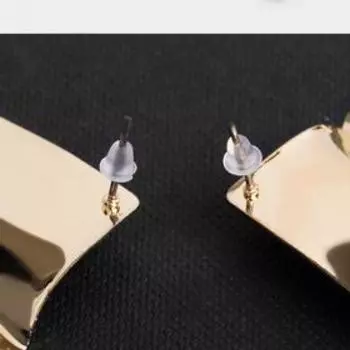 Серьги металл "Атмосфера" ромб, цвет золото